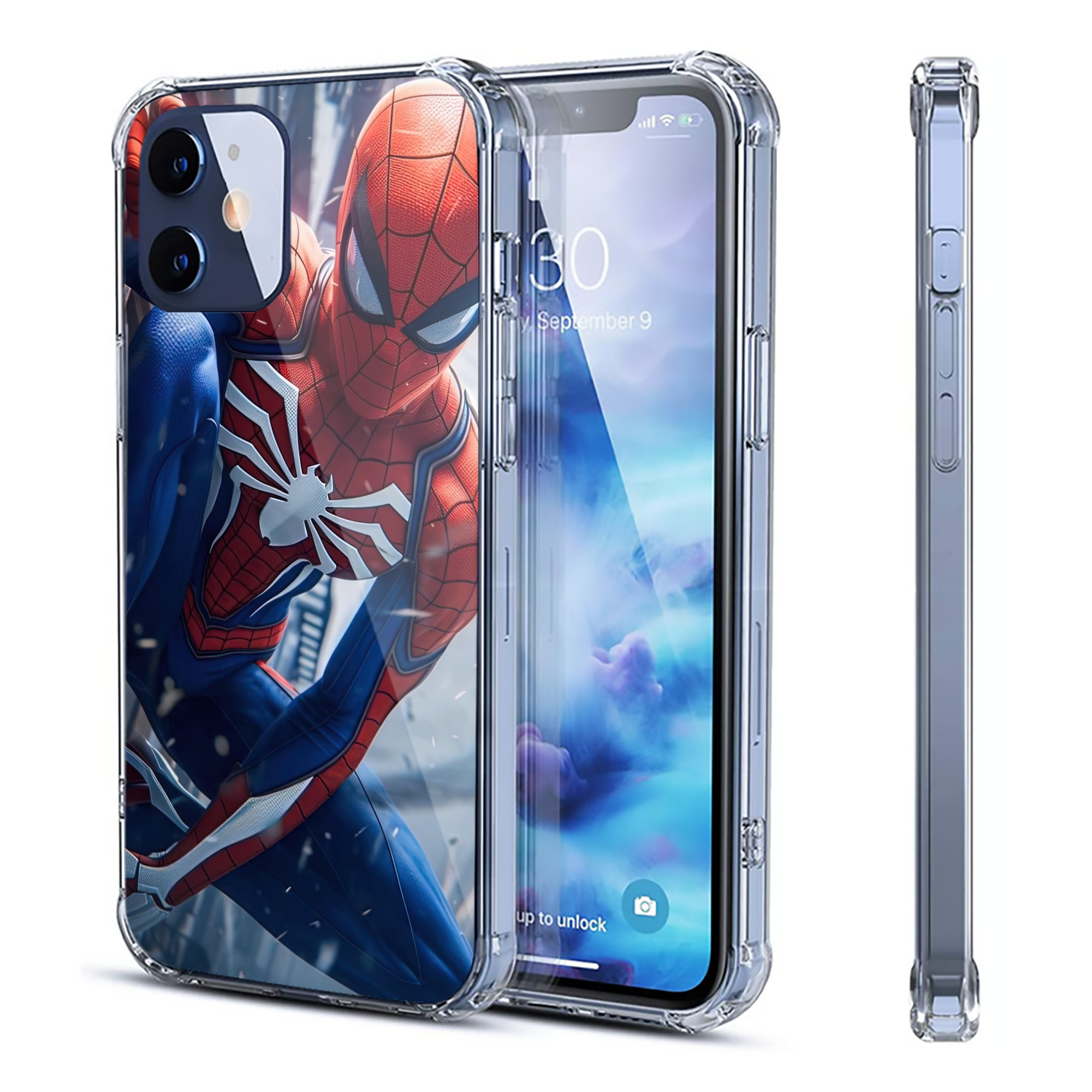 （画像用） Spider Man スパイダーマン 【iPhone 12シリーズ対応】透明スマホケース（クリアソフトケース）